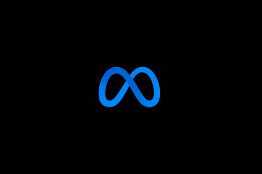 Blue infinity symbol on a white background